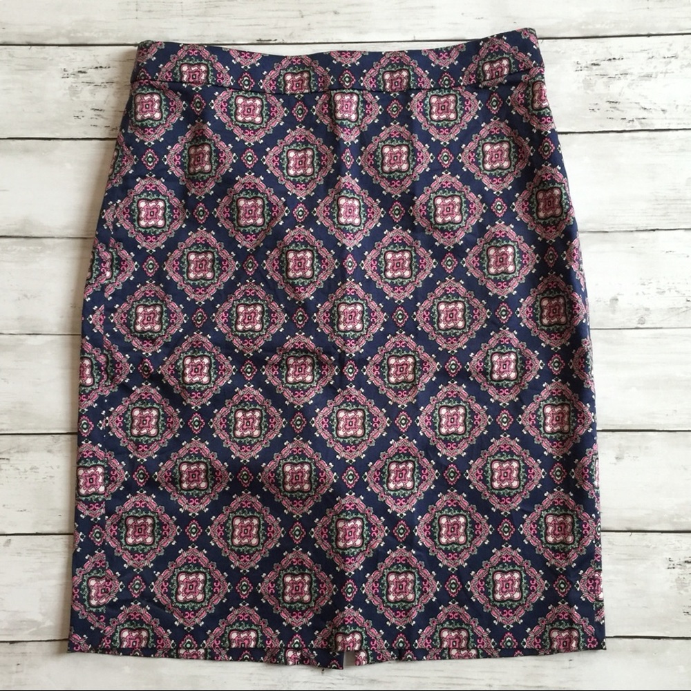 JCrew Paisley Pencil Skirt